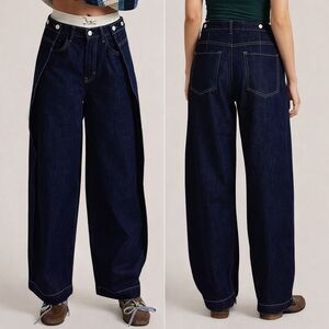 Free People High Street Wide Leg Jeans Boutique Blue Size 29 NWT